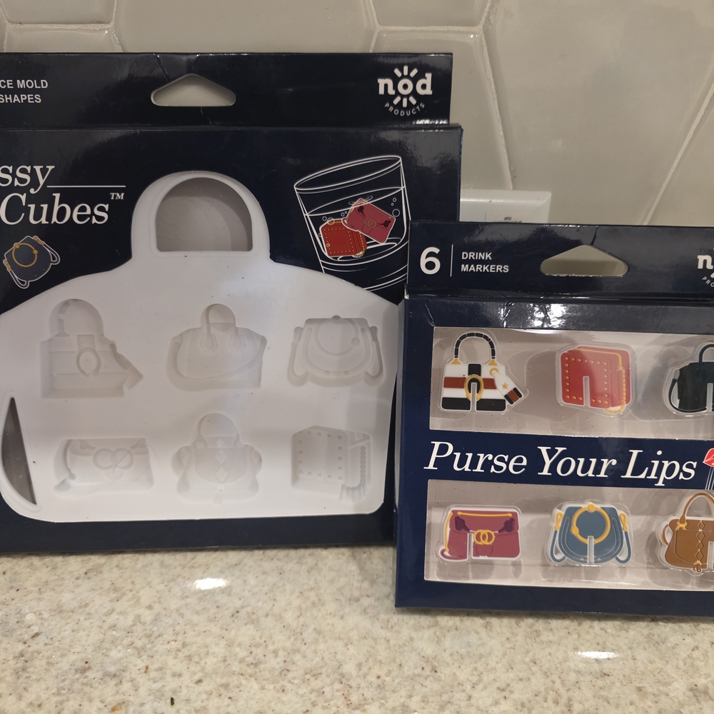 Nod Products Purse Ice Molds And Drink Markers Cocktail Theme Party Set - Picture 6 of 6